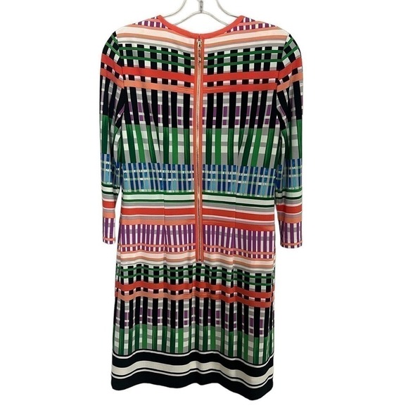 Eliza J Shift Dress Geometric Multicolor Abstract Print Long Sleeve US 4 Small - Picture 4 of 7